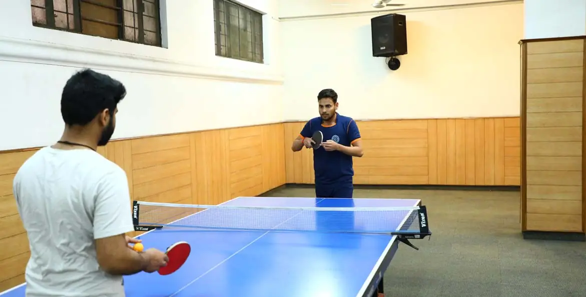 Indoor table tennis room