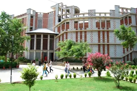 Girls hostel block with landscaped courtyard