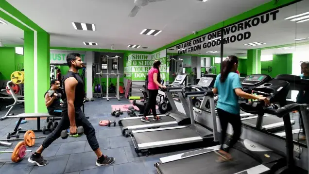 Campus gym with treadmills