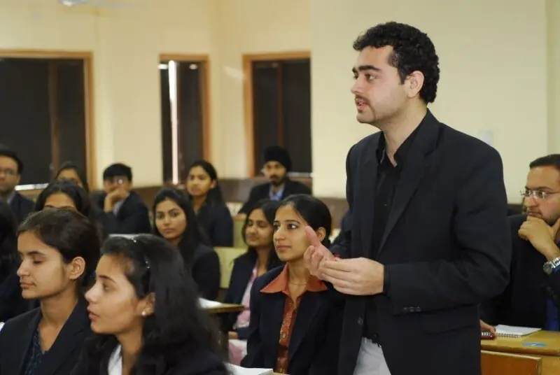 Classroom session with students