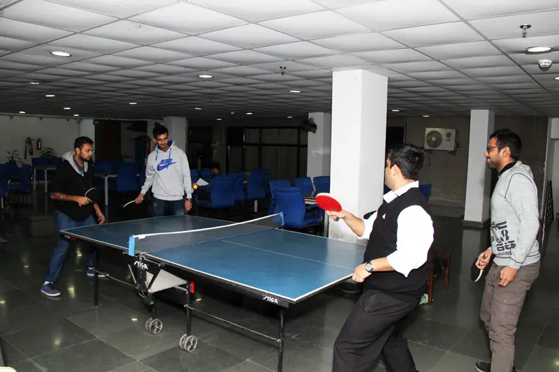 Recreation room with table tennis tables