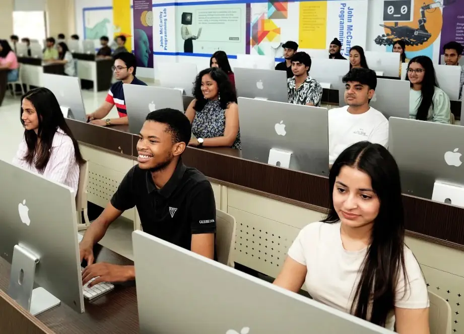 Programming lab with iMac workstations