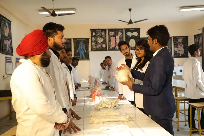 Pharmacy lab with students