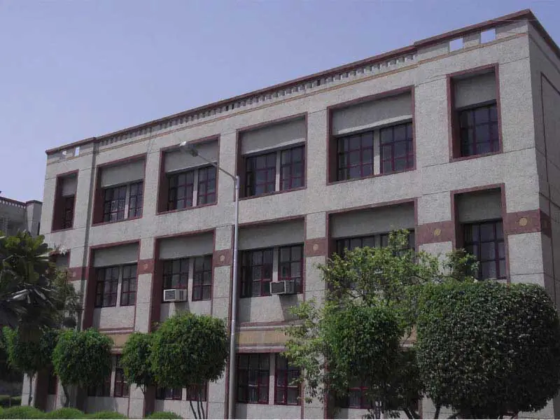 Academic block with landscaped greenery