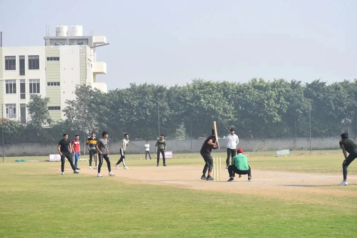 Campus cricket ground in use