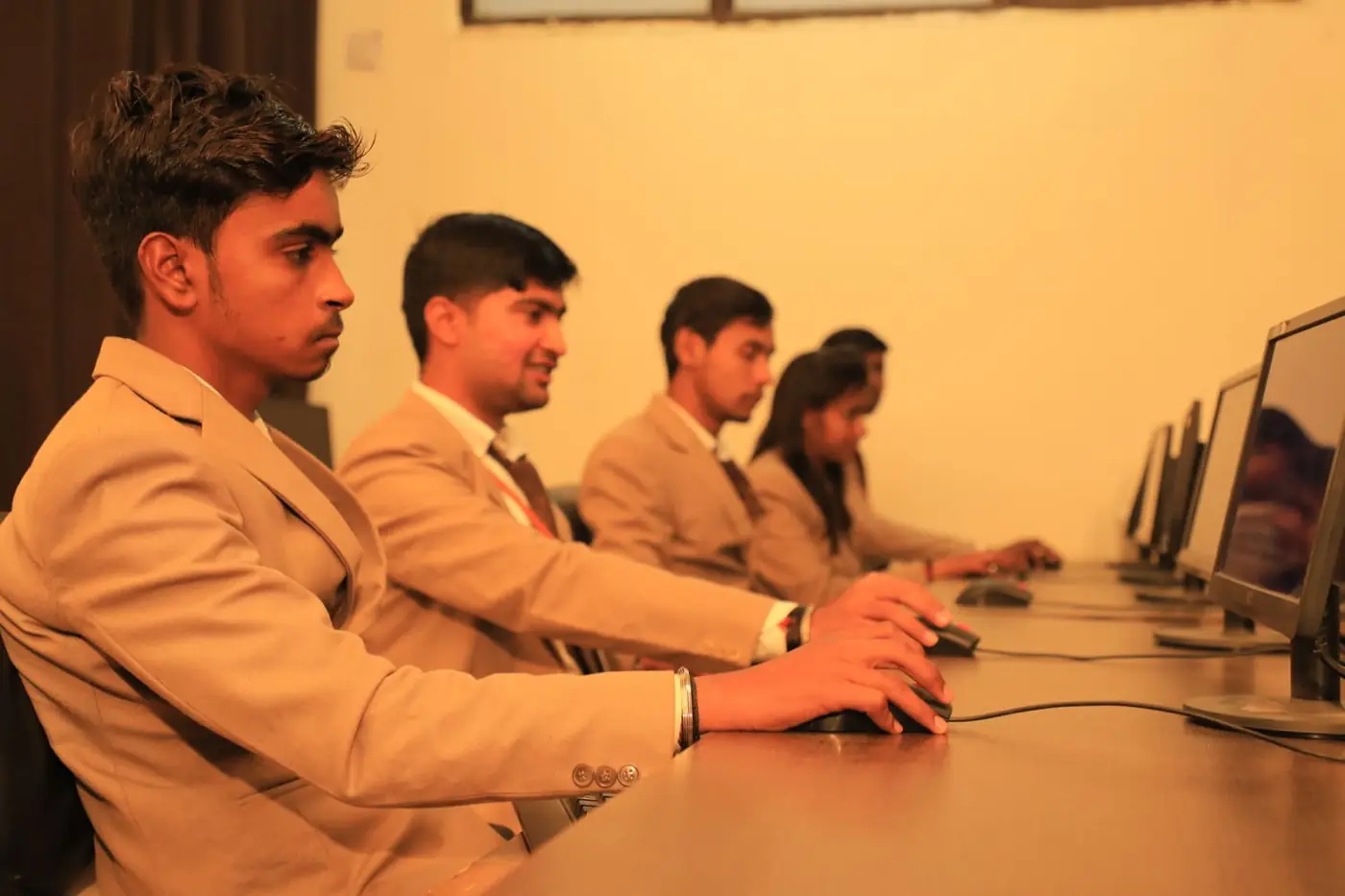 Students working in a computer lab