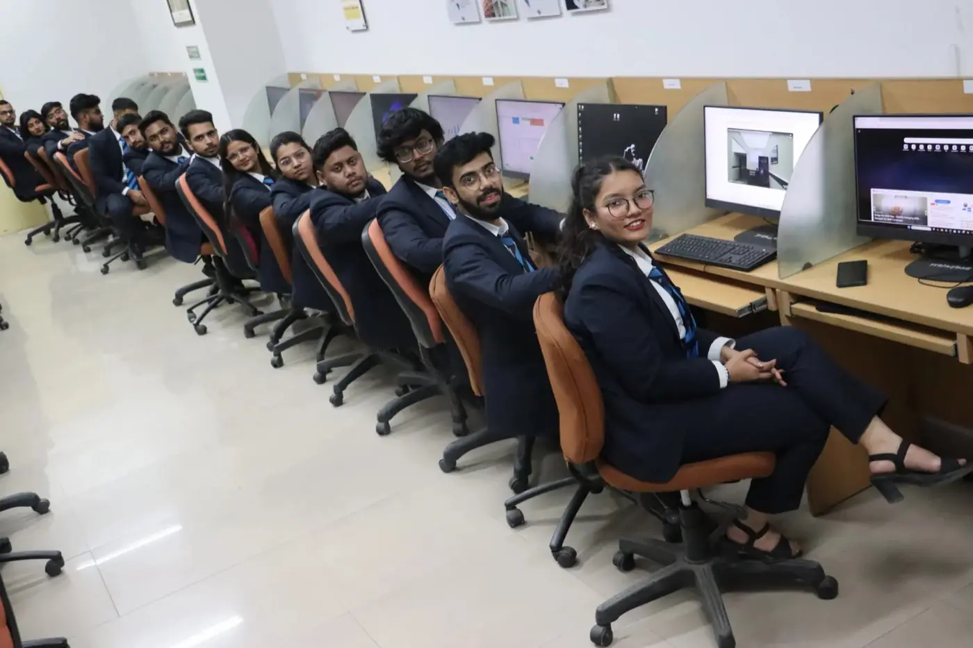 Computer lab with students at workstations