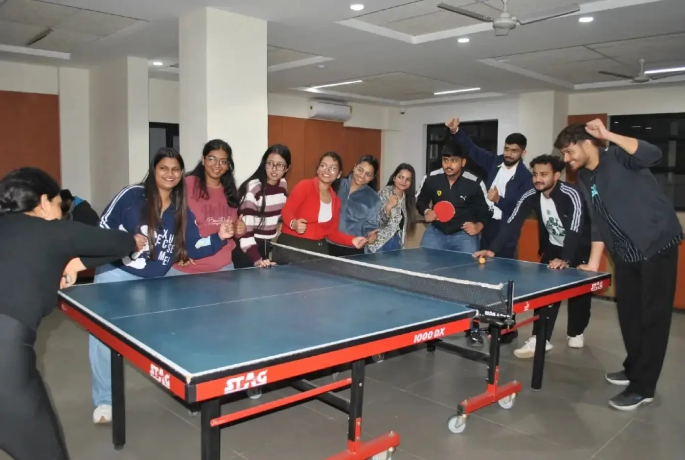 Indoor table tennis room