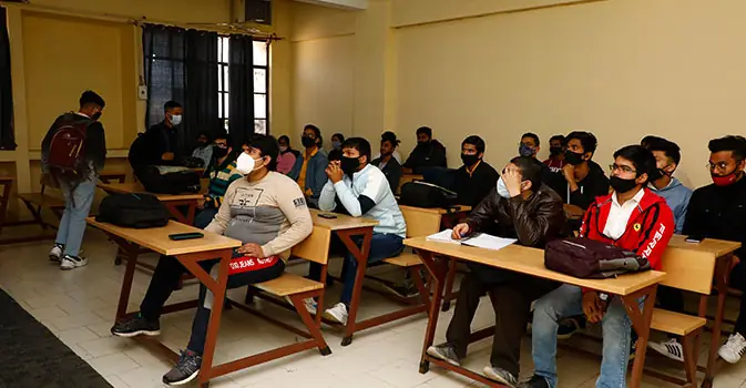 Classroom with students at desks