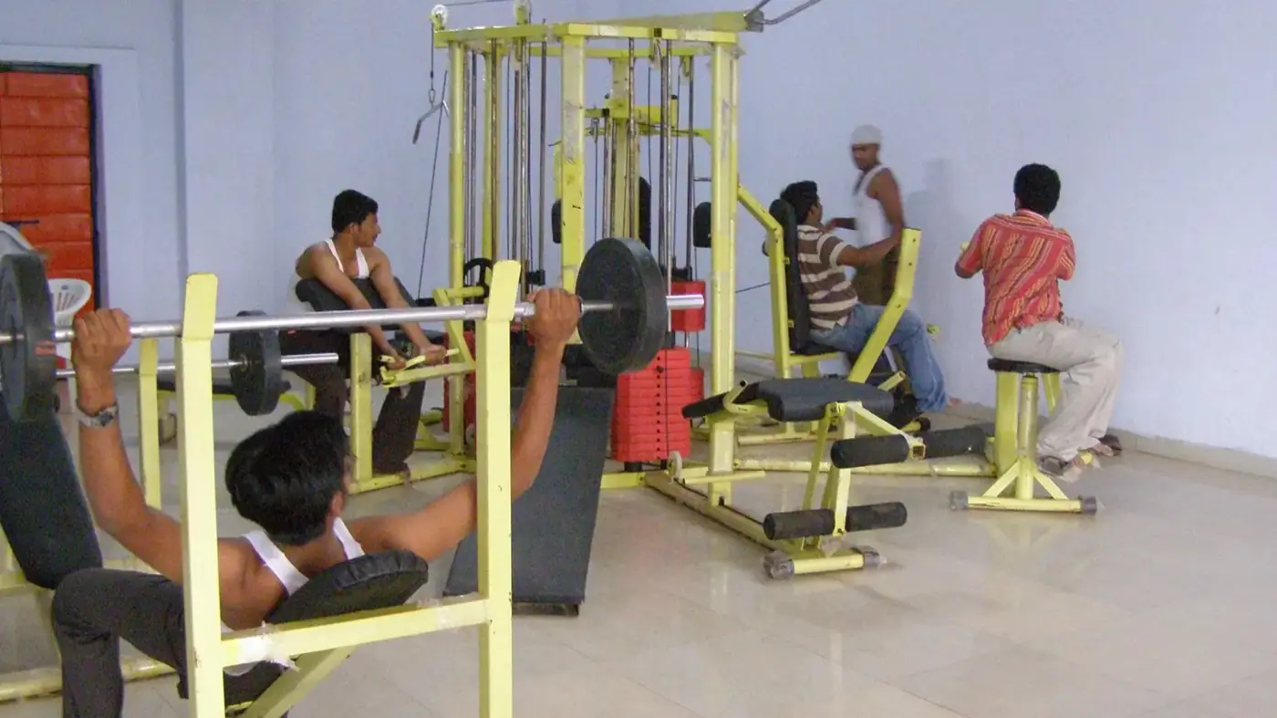 Campus gym with weight-training equipment