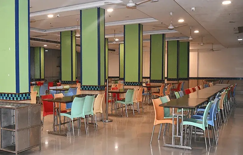 Canteen dining area with long tables