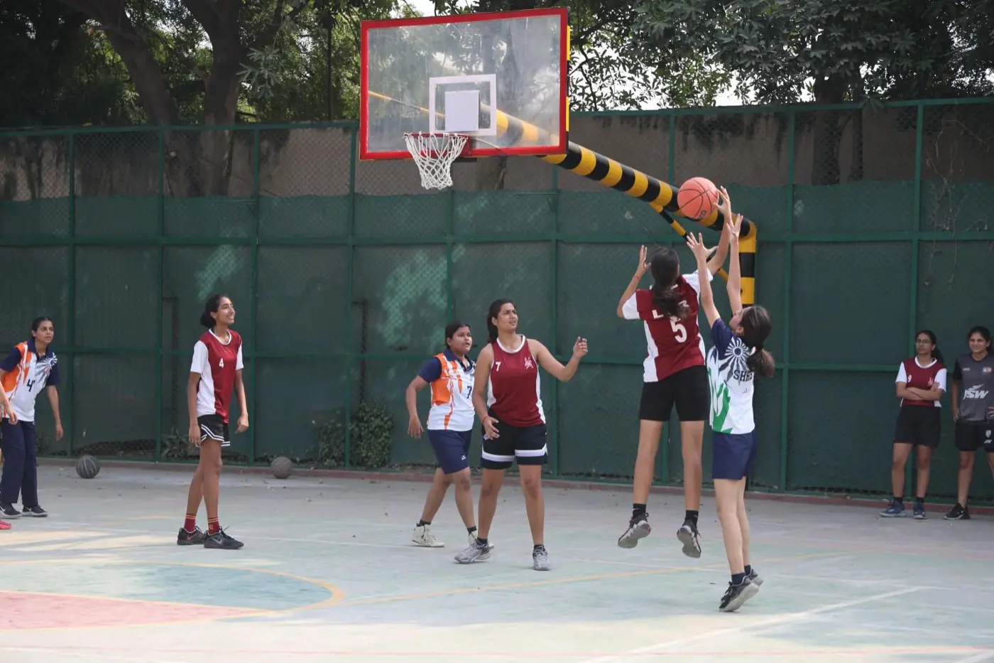 Outdoor basketball court