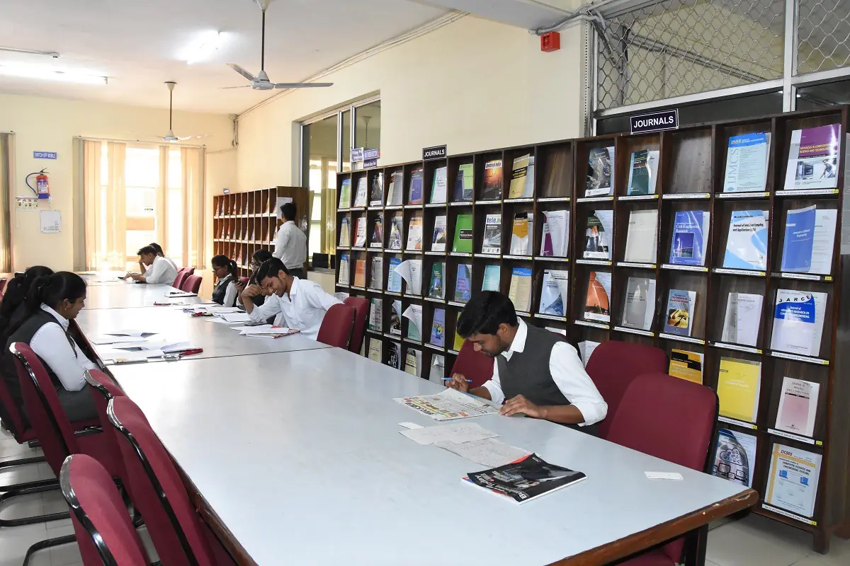 Library journals section and reading tables