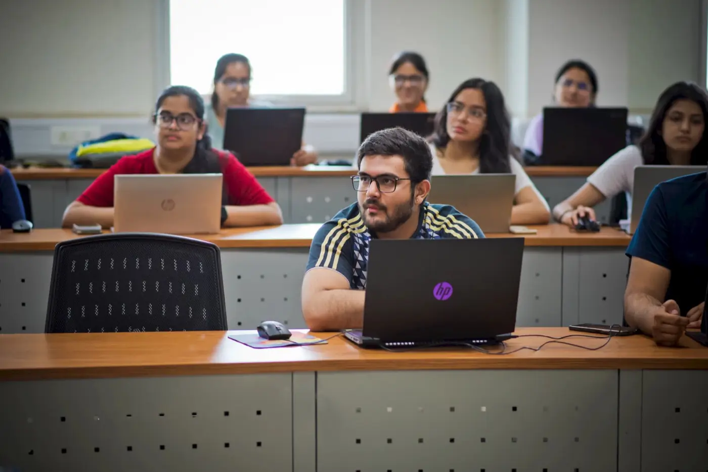 Tiered classroom with students